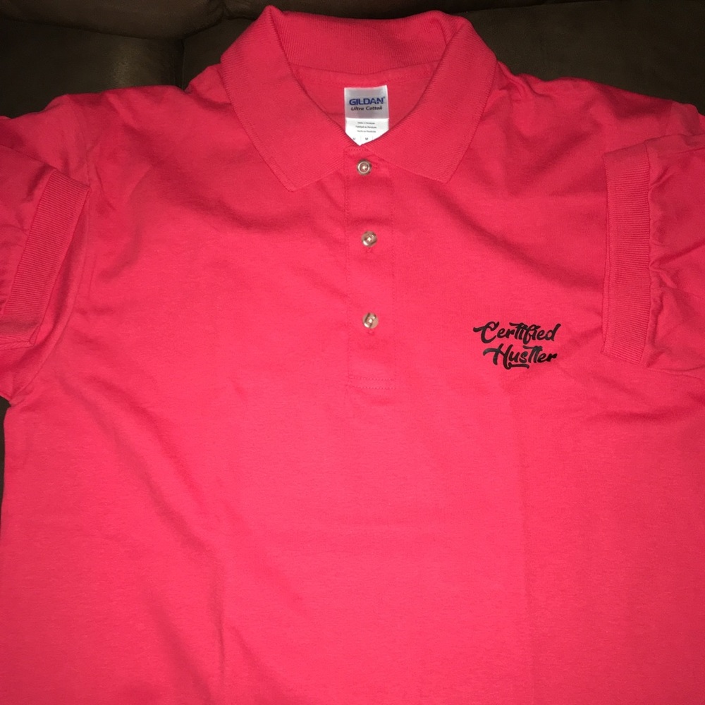 Certified Hustler Polo style shirt.